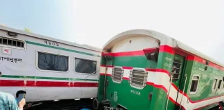 রাজশাহীতে ভুল সিগন্যালে দুই ট্রেনের সংঘর্ষ