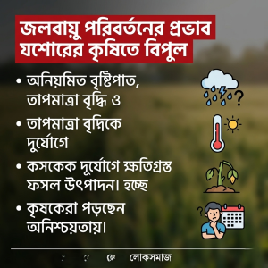 জলবায়ু পরিবর্তনের প্রভাব যশোরের কৃষিতে