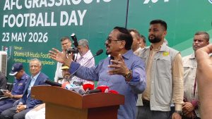 যশোরে এএফসি গ্রাসরুট ফুটবল ডের উদ্বোধনী অনুষ্ঠানে স্পিকার হাফিজ উদ্দিন আহমেদ