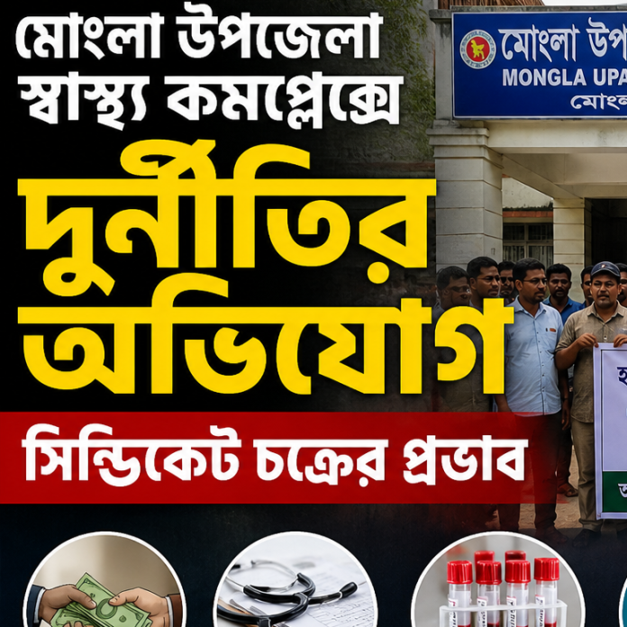মোংলা উপজেলা স্বাস্থ্য কমপ্লেক্সে অনিয়ম ও দুর্নীতির অভিযোগে বিক্ষোভ