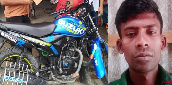 অভয়নগরে চুরি হওয়া মোটরসাইকল ও অভিযুক্ত ধান কাটা শ্রমিক