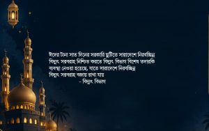 ঈদে নিরবচ্ছিন্ন বিদ্যুৎ