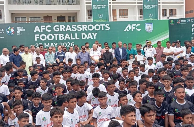 যশোরে এএফসি গ্রাসরুট ফুটবল ডের উদ্বোধনী অনুষ্ঠানে স্পিকার হাফিজ উদ্দিন আহমেদ