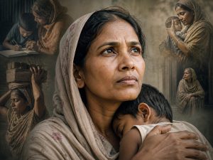 বিশ্ব মা দিবসে সন্তানের দিকে মমতাভরা দৃষ্টিতে তাকিয়ে থাকা এক মায়ের প্রতীকী ছবি