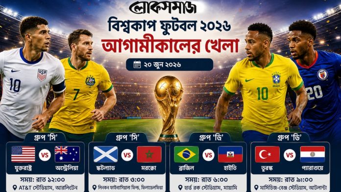 বিশ্বকাপ ফুটবল : আগামীকালের ফিকশ্চার