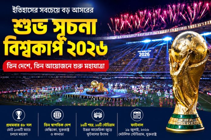 বিশ্বকাপ ফুটবল ২০২৬ শুরু: জাঁকজমকপূর্ণ উদ্বোধন