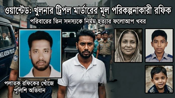খুলনার ট্রিপল মার্ডারে নতুন তথ্য, পলাতক সৎ বাবাকে ধরতে পুলিশের অভিযান