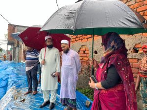 ভবদহে বৃষ্টিতে সদ্য খনন করা নদীর পাড় ধস