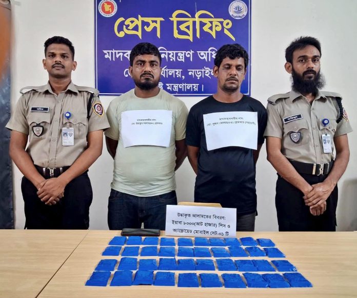 চুয়াডাঙ্গা ও নড়াইলে অভিযানে ১০ হাজার ৬৫০ ইয়াবা উদ্ধার
