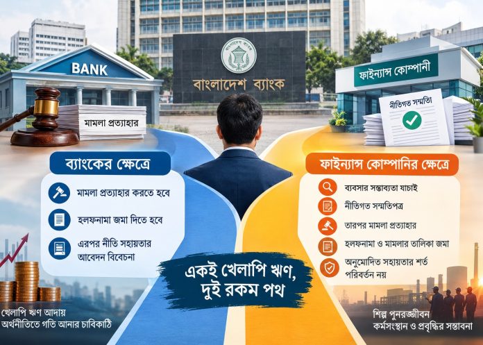 একই খেলাপি ঋণ, নীতি সহায়তায় ব্যাংক ও ফাইন্যান্স কোম্পানির ভিন্ন নিয়ম