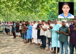 লালমাইয়ে ধানক্ষেত থেকে উদ্ধার কিশোরীর দাফন যশোরে