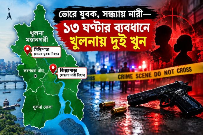 খুলনায় ভোরে যুবক,সন্ধ্যায় নারী খুন